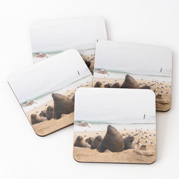 Item preview, sea ​​lions on the beach with seagulls designed and sold by Bruno Mattos.