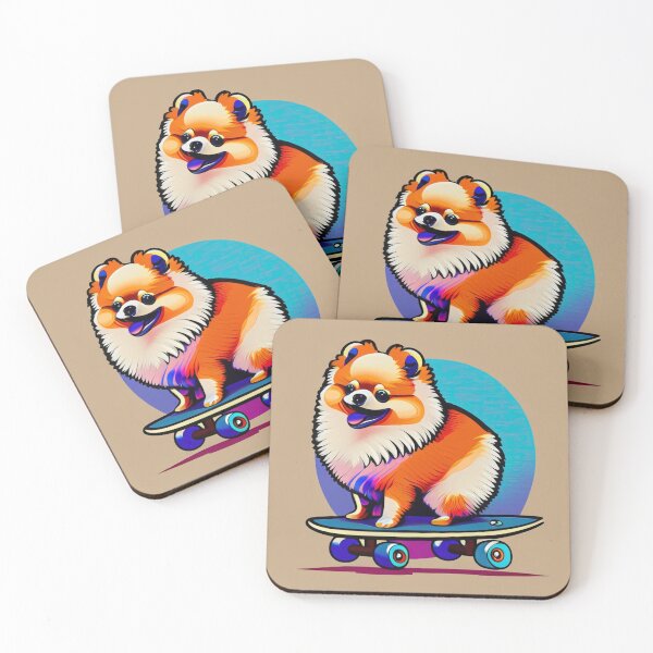 Item preview, Pomeranian Puppy on a Skateboard Pop Art designed and sold by sarabye.