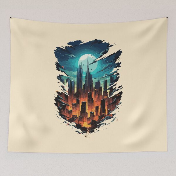 Item preview, Nightmarish Cityscape: Surreal Metallurgy Art designed and sold by BNCH44.