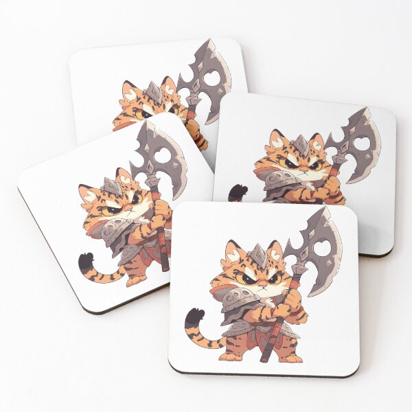 Item preview, Cute Barbarian Cat Hero designed and sold by SundayDonuts.