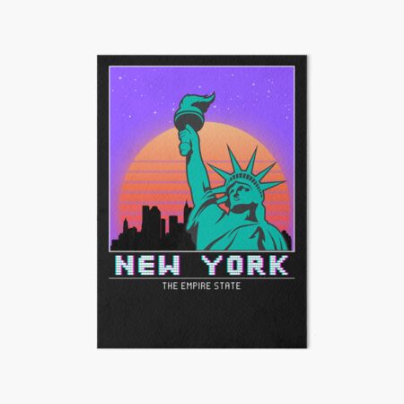 Artikel-Vorschau von Kopie der Retrowave-Freiheitsstatue in New York City – weiße Buchstaben, designt und verkauft von Marciolini.