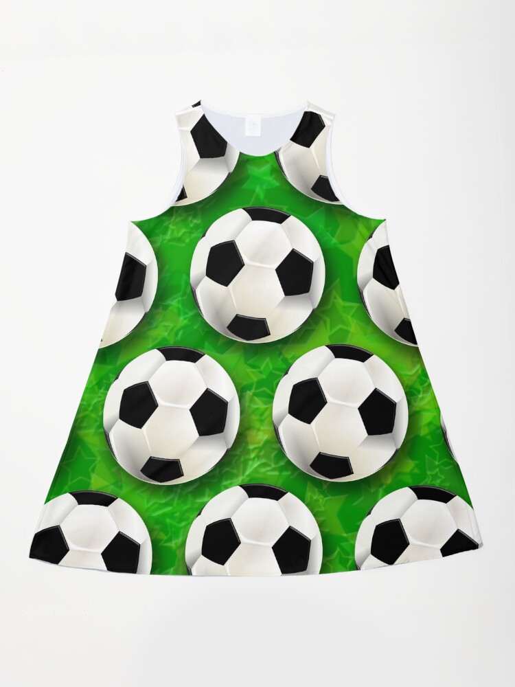 Soccer Ball Football Pattern Football A-Line Dress Soccer Ball Football Pattern Football A-Line Dress