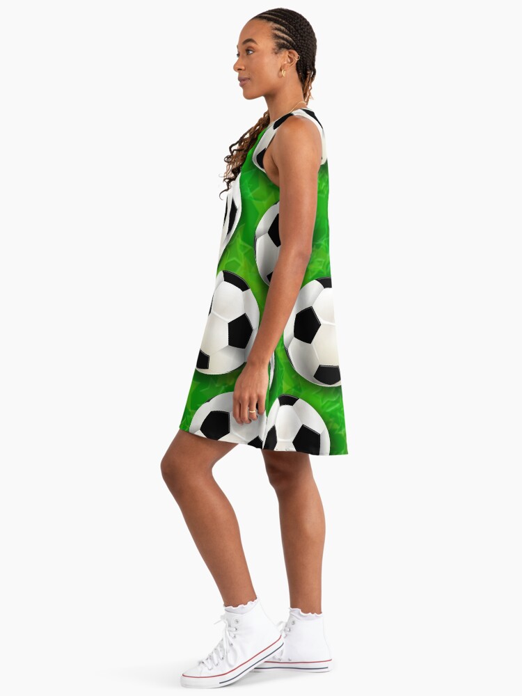 Soccer Ball Football Pattern Football A-Line Dress Soccer Ball Football Pattern Football A-Line Dress