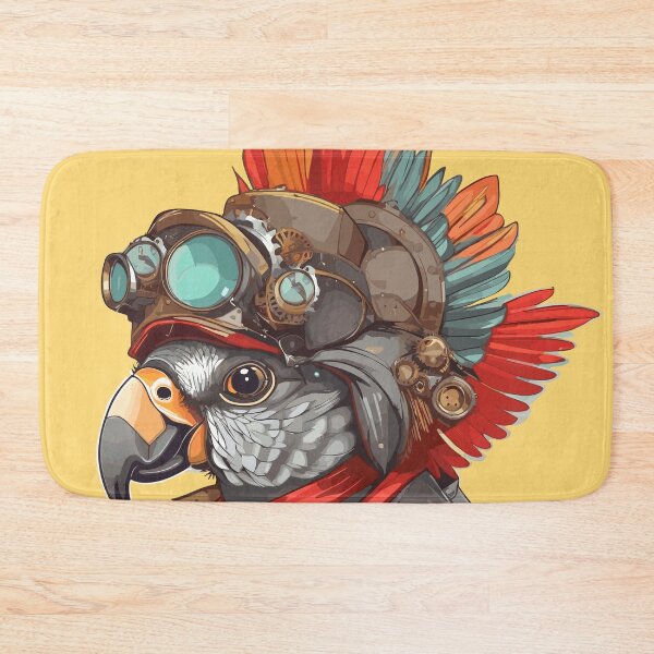 Item preview, African Grey Parrot - Steampunk Aviator designed and sold by purrfect pattern.