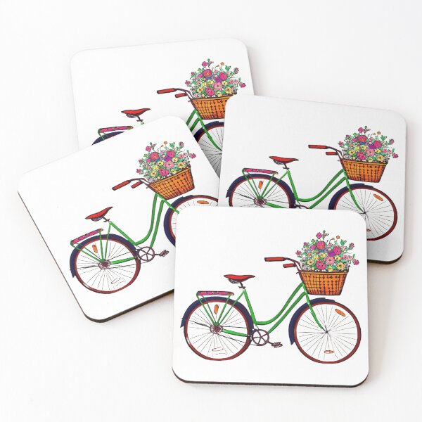 Item preview, Bike with a Basket of Flowers designed and sold by sarabye.
