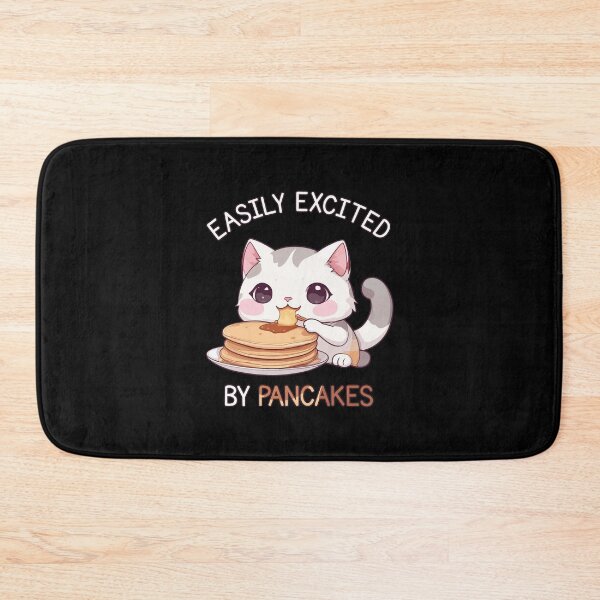 Item preview, Easily Excited by Pancakes - Cute Kawaii Cat designed and sold by Ridaelb.