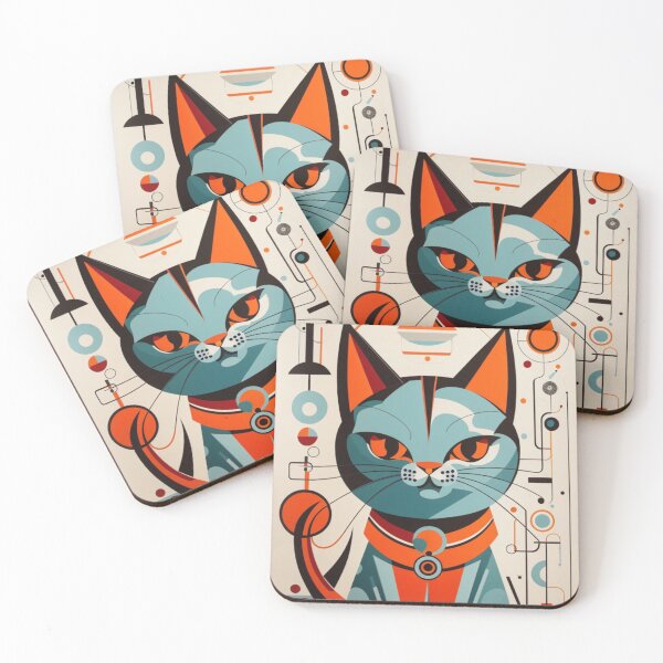 Item preview, Mid Century Modern Retro Kitten designed and sold by Retro Salt.