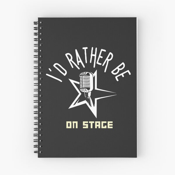 Item preview, I´d rather be on music stage, old microphone. White text and image . Gifts & Merchandise. designed and sold by LindaLG.