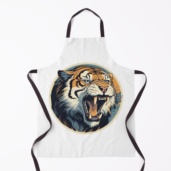 Item preview, Retro Tiger Head Vector Illustration designed and sold by BombasticBubble.