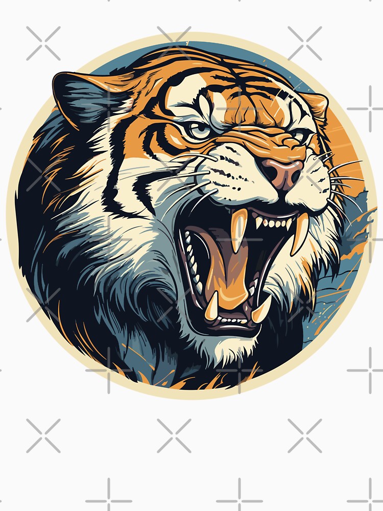 Retro Tiger Head Vector Illustration