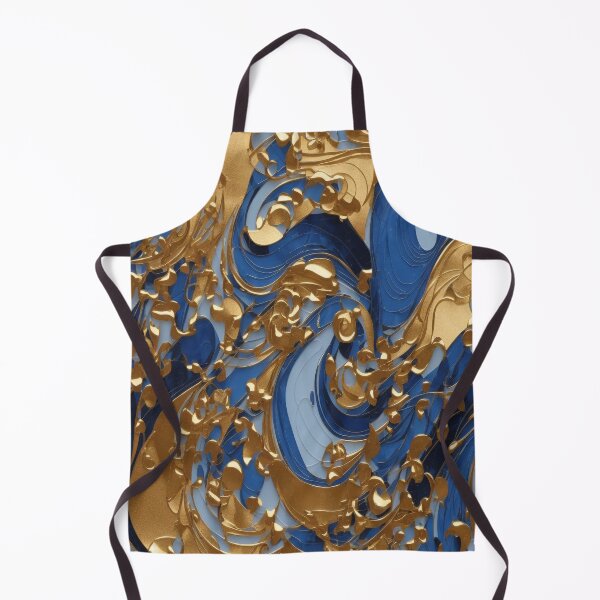 Item preview, Abstract Blue and Gold Swirls designed and sold by BirdsnStuff.