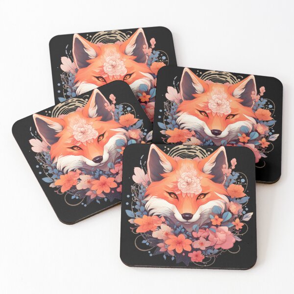 Aperçu de l'œuvre Renard avec des fleurs créée et vendue par Trendy-Artistry.