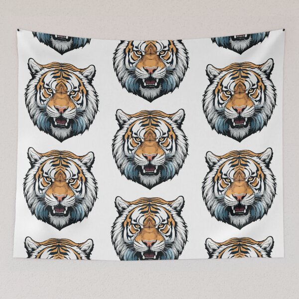Item preview, Glorious Tiger Head Vector Illustration designed and sold by BombasticBubble.