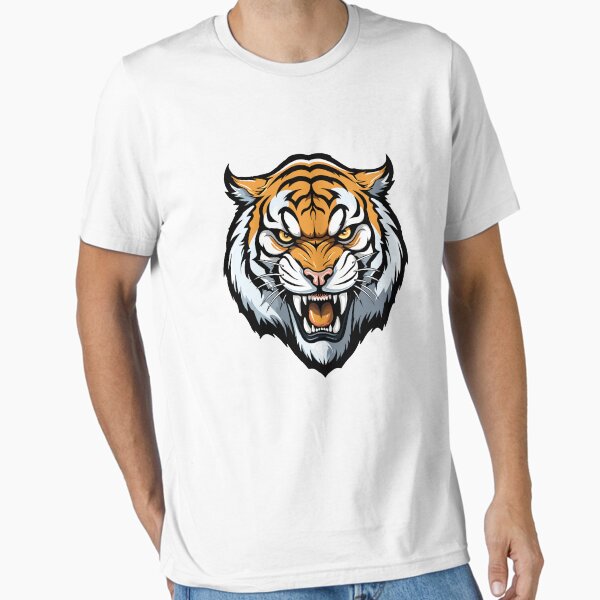 Vista previa del artículo con la obra «Ilustración de Vector de cabeza de tigre salvaje», diseñado y vendido por BombasticBubble.