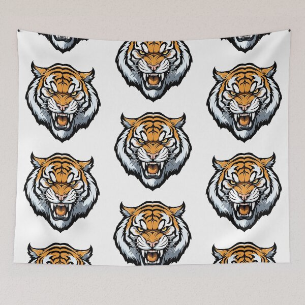 Item preview, Wild Tiger Head Vector Illustration designed and sold by BombasticBubble.