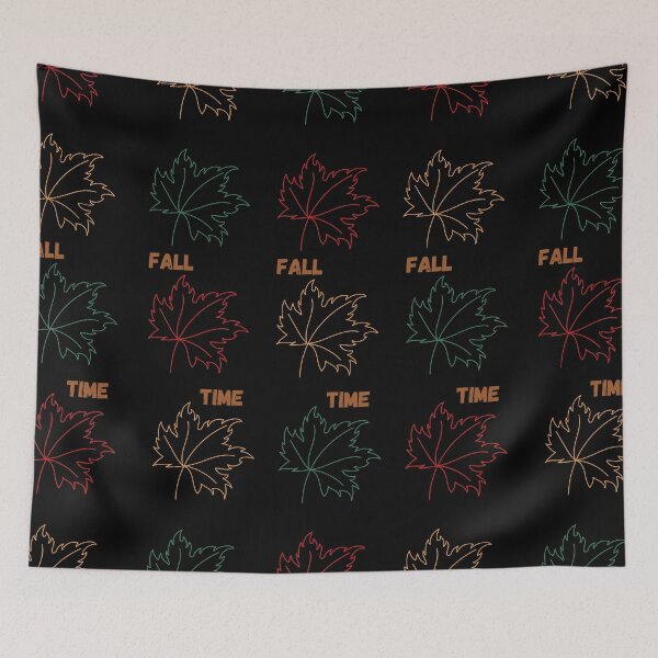Item preview, Fall Time multicolored leaves on black background. designed and sold by Susan-Marie220.
