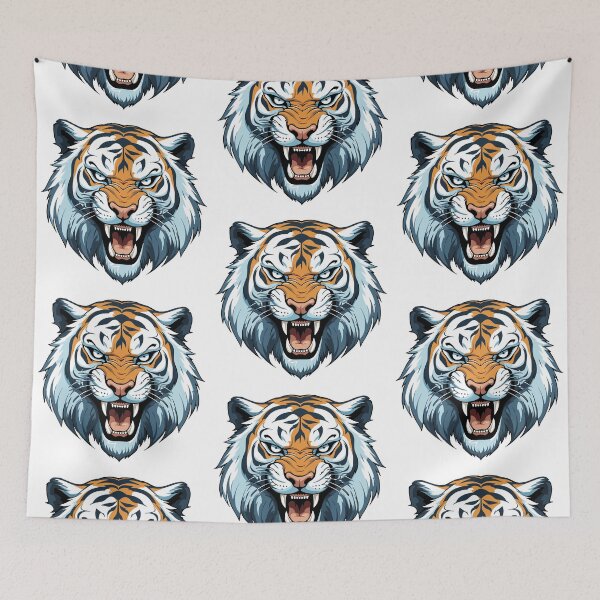 Item preview, Charming Tiger Head Vector Illustration designed and sold by BombasticBubble.