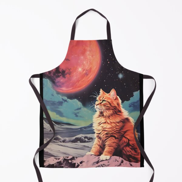 Item preview, Ginger Cat and Cosmic Landscape with Planet and Starry Night Sky with Shining Stars designed and sold by Je-we.