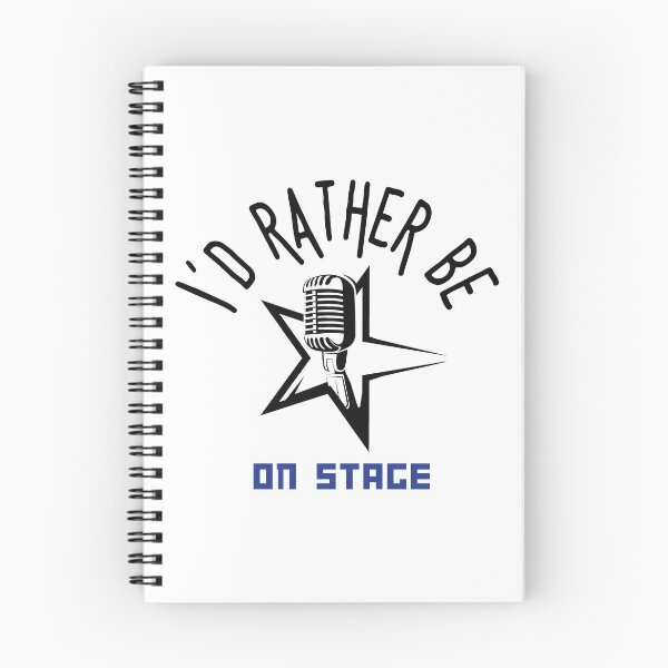 Item preview, I´d rather be on music stage, old microphone. Black text and image. Gifts & Merchandise. designed and sold by LindaLG.