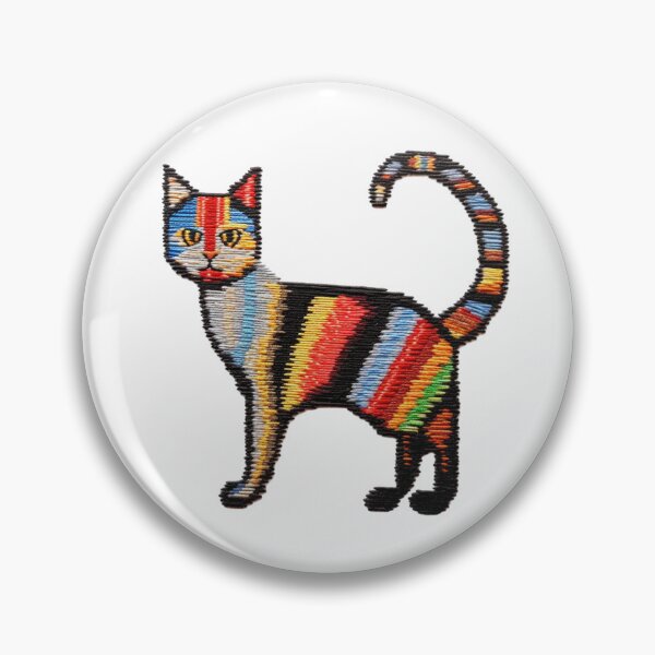 Item preview, Colorful Embroidered Cat designed and sold by Creation Artful.
