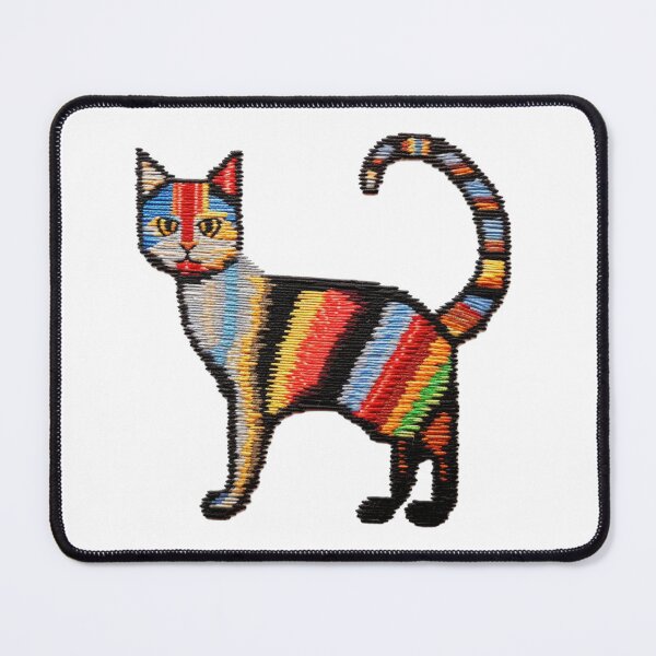 Item preview, Colorful Embroidered Cat designed and sold by Creation Artful.