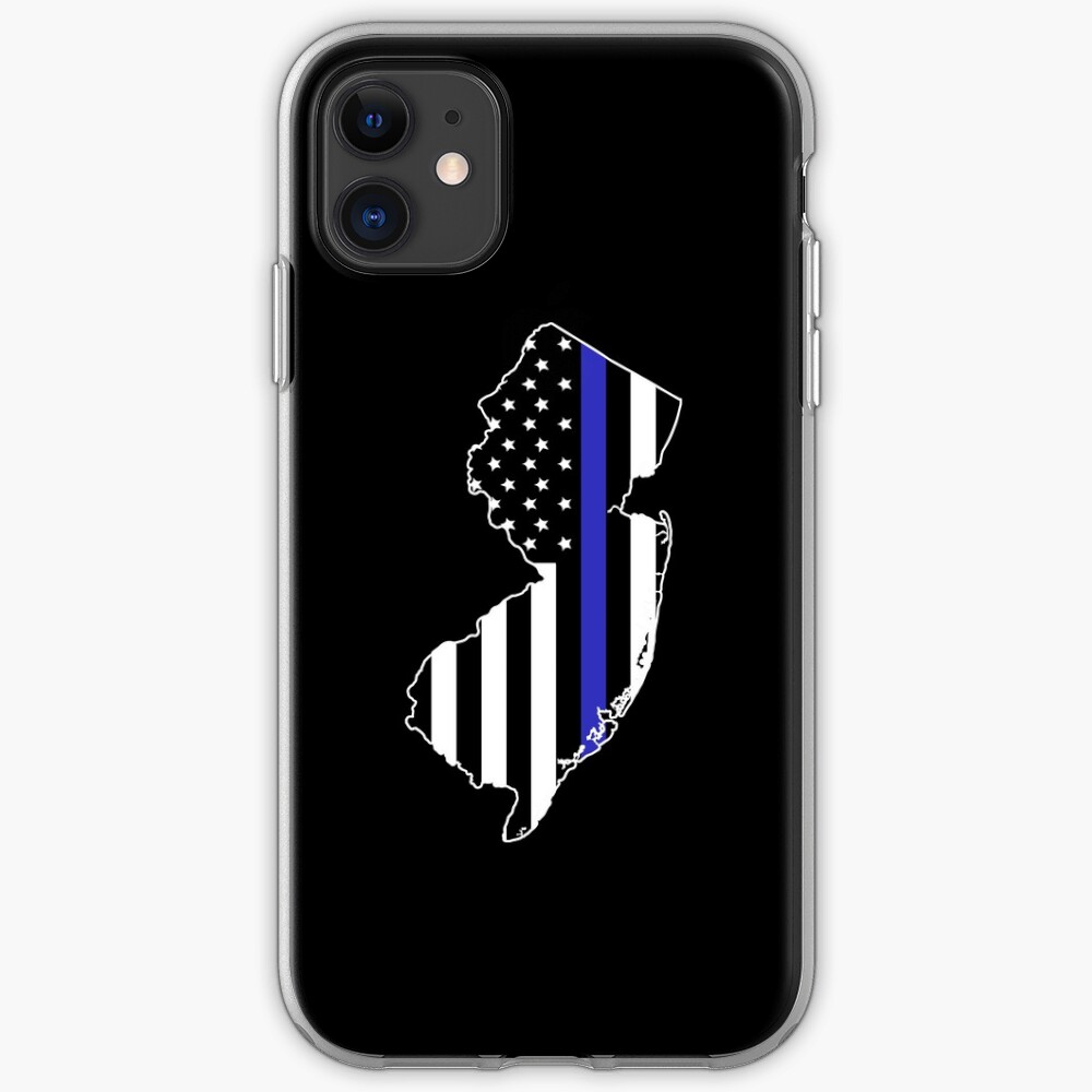 "New Jersey Thin Blue Line NJ State Police" iPhone Case & Cover by