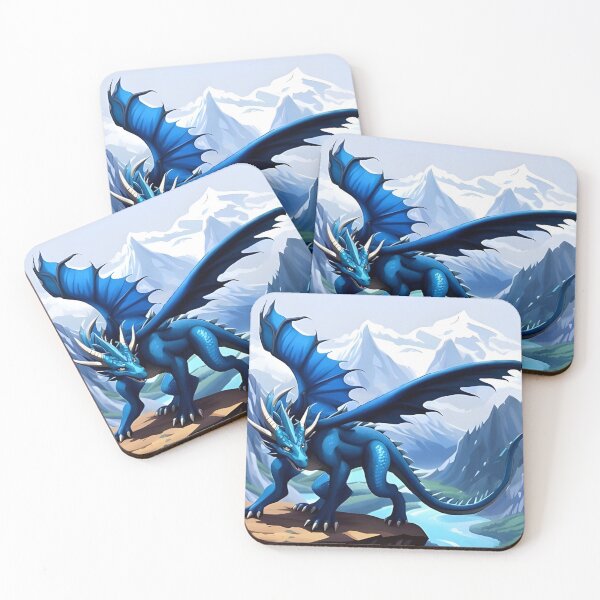 Item preview, Blue Dragon on Rock in Mountains designed and sold by AuroraSpringer.