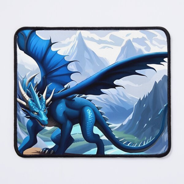 Item preview, Blue Dragon on Rock in Mountains designed and sold by AuroraSpringer.