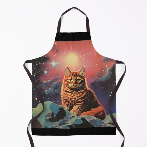 Item preview, Ginger Cat and Cosmic Landscape with Starry Night Sky and Shining Stars designed and sold by Je-we.