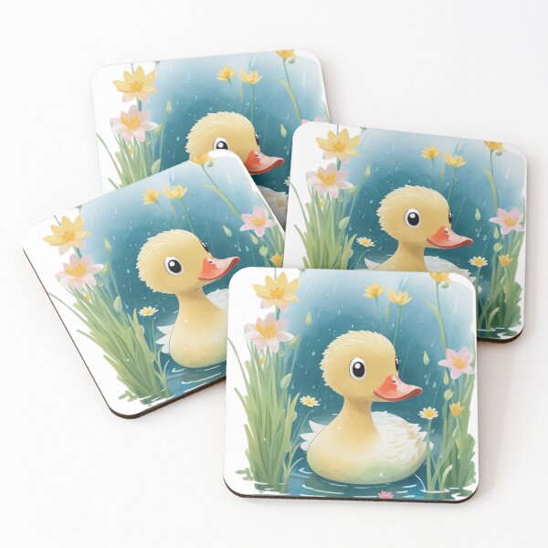Item preview, Cute Happy Duckling with flowers in lake 2 designed and sold by Tandilia Store.