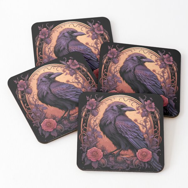 Item preview, Halloween Raven, aesthetic mystical floral design designed and sold by iclipart.