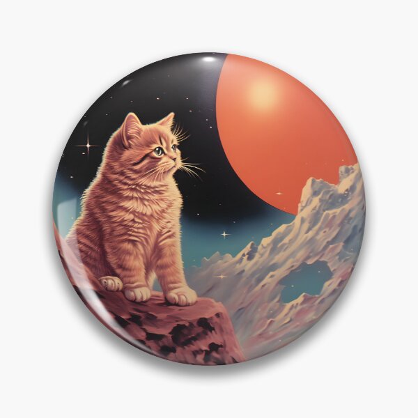 Item preview, Ginger Cat and Cosmic Landscape with Planet and Starry Night Sky with Shining Stars designed and sold by Je-we.