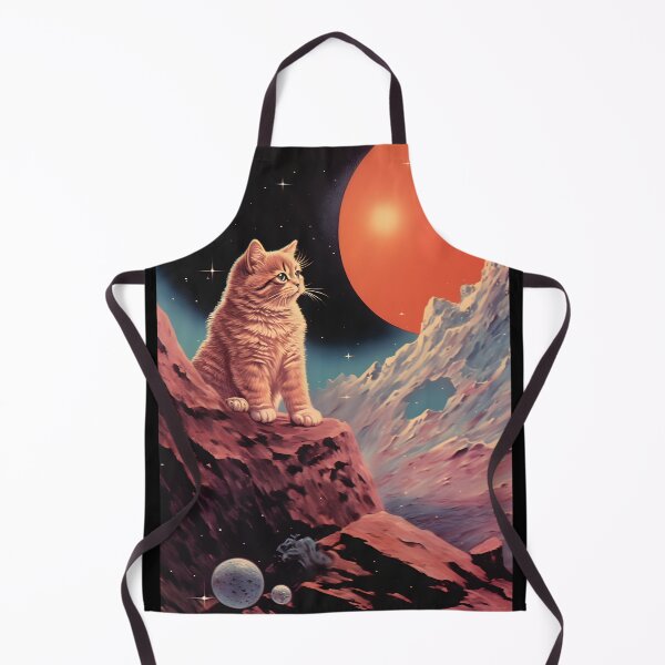 Item preview, Ginger Cat and Cosmic Landscape with Planet and Starry Night Sky with Shining Stars designed and sold by Je-we.