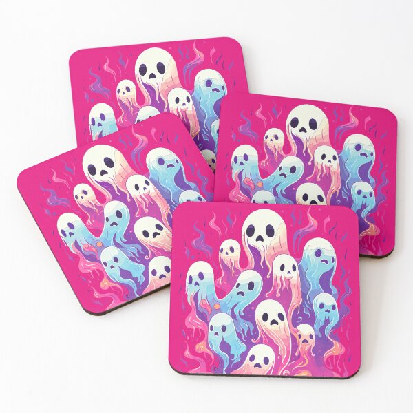 Item preview, Fun Hot Pink and light blue Ghosts designed and sold by TriarArt.