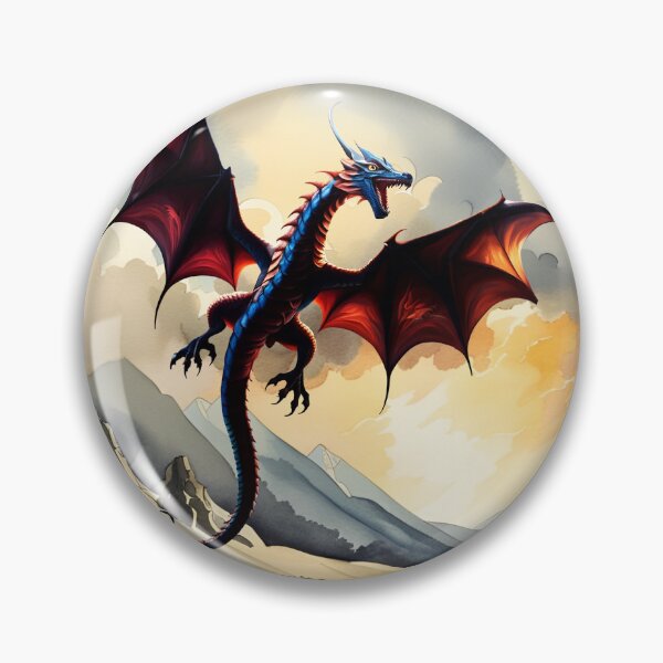 Item preview, Red Dragon Flying over Mountains designed and sold by AuroraSpringer.