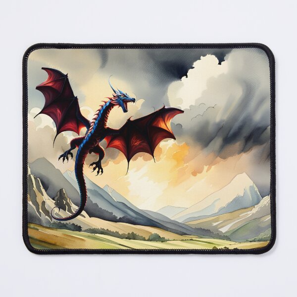 Item preview, Red Dragon Flying over Mountains designed and sold by AuroraSpringer.