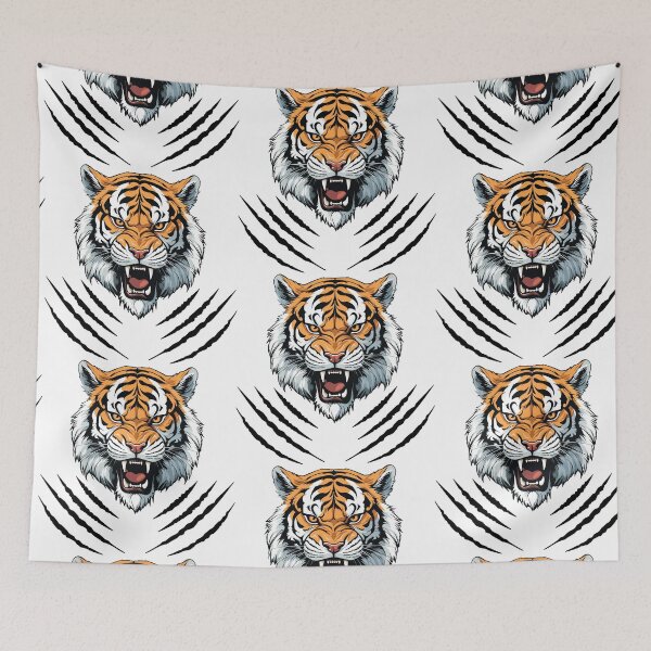 Item preview, Tiger Head and Claws Scratches Vector Design designed and sold by BombasticBubble.