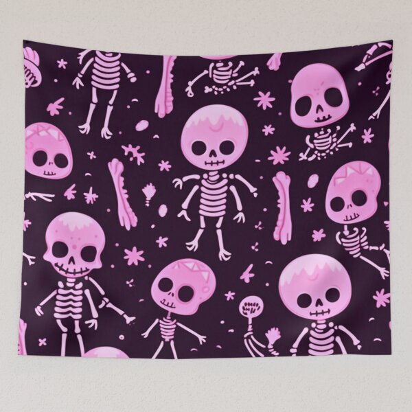 Item preview, Cute pink skeleton seamless pattern designed and sold by LazyLifestyle.