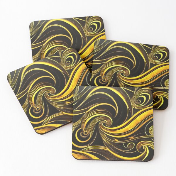 Item preview, Abstract Black and Gold Swirls   designed and sold by BirdsnStuff.