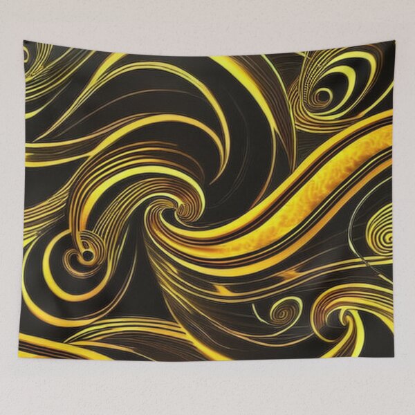 Item preview, Abstract Black and Gold Swirls   designed and sold by BirdsnStuff.