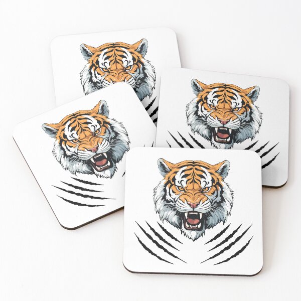 Item preview, Tiger Head and Claws Scratches Vector Design designed and sold by BombasticBubble.