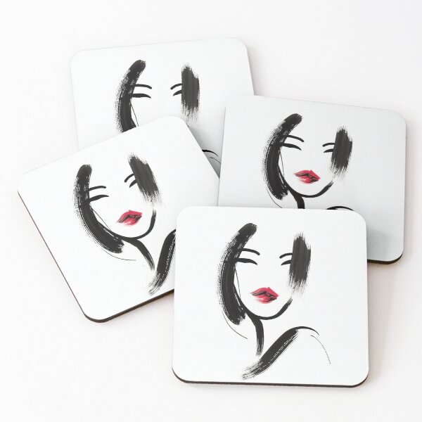 Item preview, Bold Expression: Woman with a Red Lip Brushstroke designed and sold by ReplyGirl.