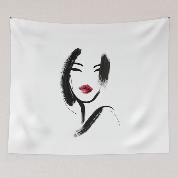 Item preview, Bold Expression: Woman with a Red Lip Brushstroke designed and sold by ReplyGirl.