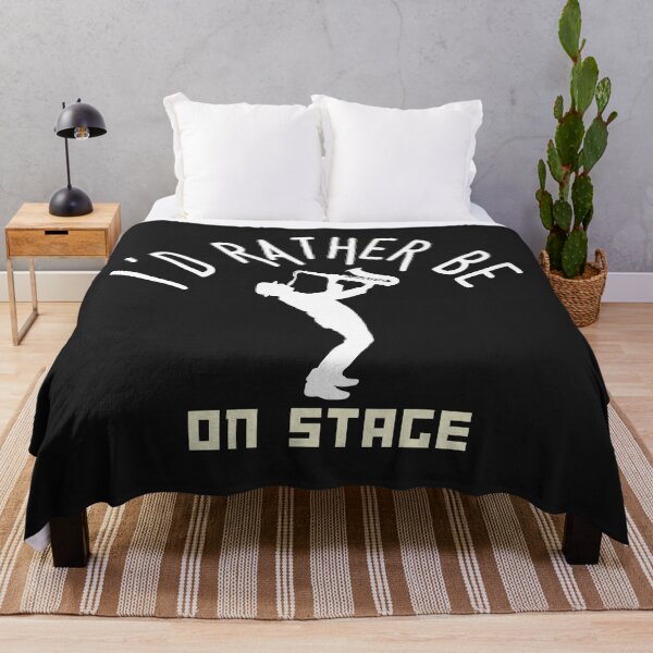 Item preview, I´d rather be on music stage, saxophonist. White text and image. Gifts & Merchandise. designed and sold by LindaLG.