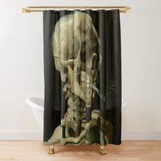 Skull Of A Skeleton With A Burning Cigarette - Vincent Van Gogh Shower Curtain