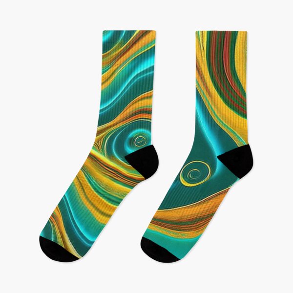 Item preview,  Abstract Teal and Gold Swirls   designed and sold by BirdsnStuff.
