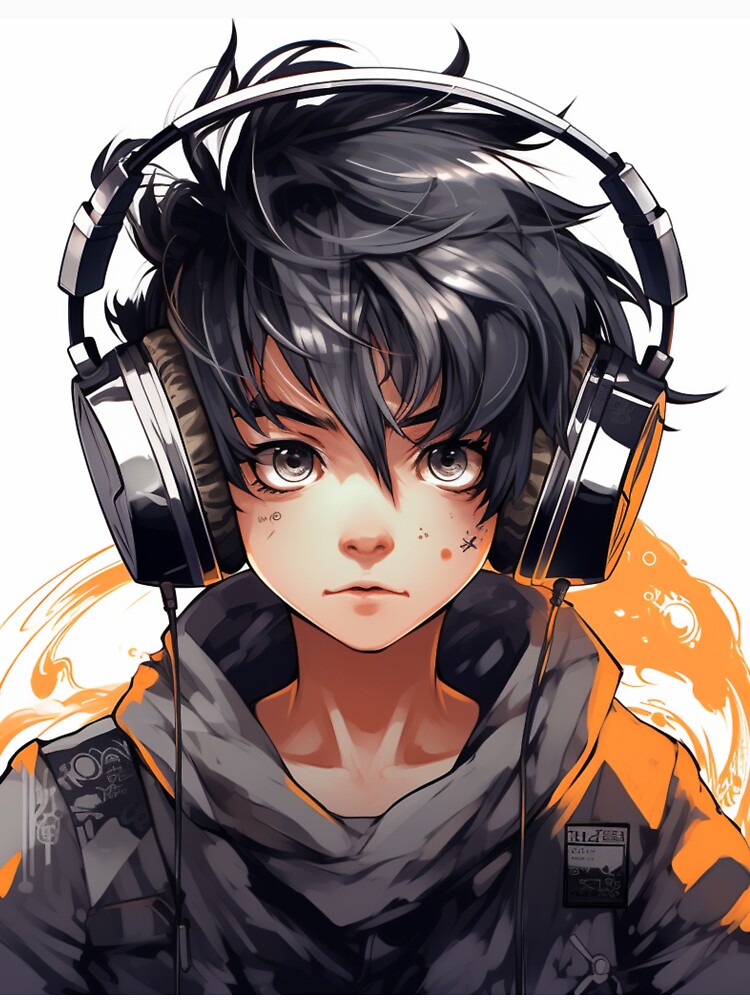 Anime Gamer Boy in Headphones Essential T Shirt