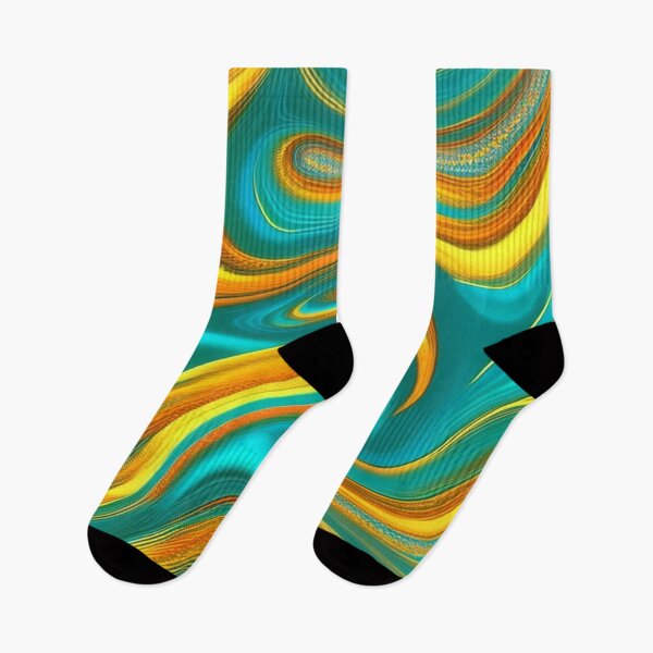 Item preview, Abstract Teal and Gold Swirls   designed and sold by BirdsnStuff.