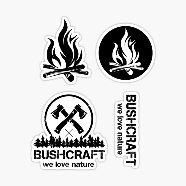 bushcraft collection sticker symbol survival nature outdoor forest  adventure | Sticker