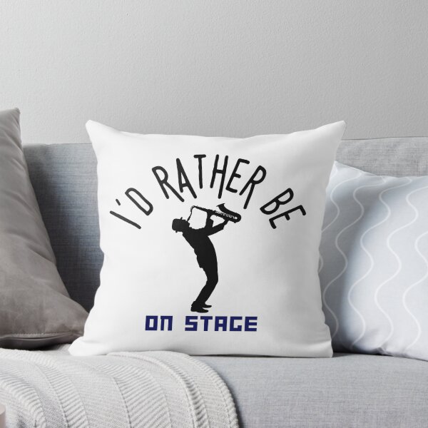 Item preview,  I´d rather be on music stage, saxophonist. Black text and image. Gifts & Merchandise. designed and sold by LindaLG.
